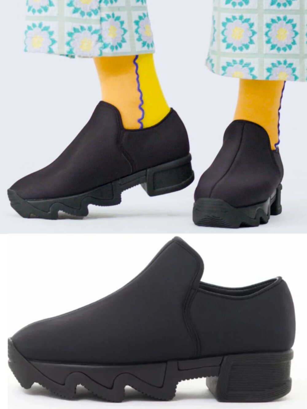 iRi NYC Wes Neoprene Sneaker Slip-On Low Top Black size 38.5 Lagenlook Minimal